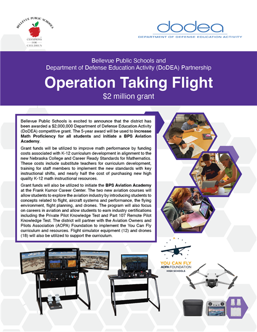  Bellevue Public Schools Awarded $2 million DoDEA Grant for Operation Taking Flight